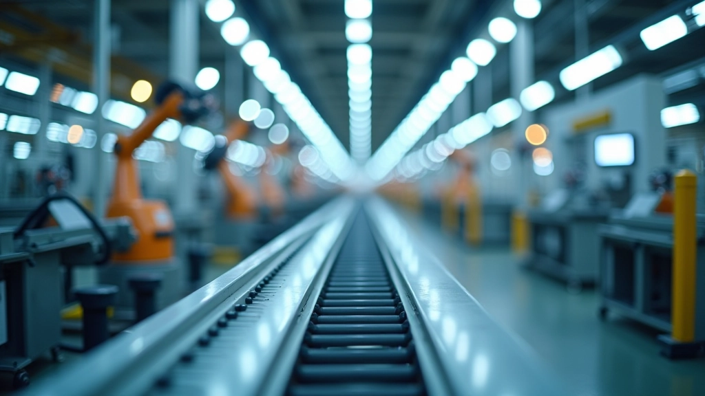 Usine automobile moderne avec chaîne de production et robots de dernière génération