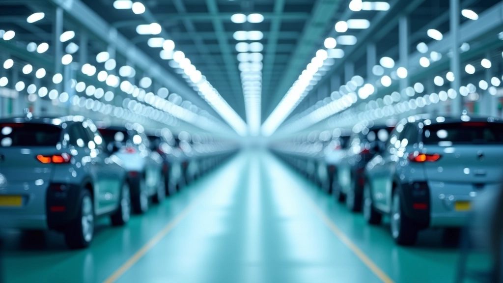 Usine automobile moderne avec ligne de production pour batteries électriques et équipements de montage